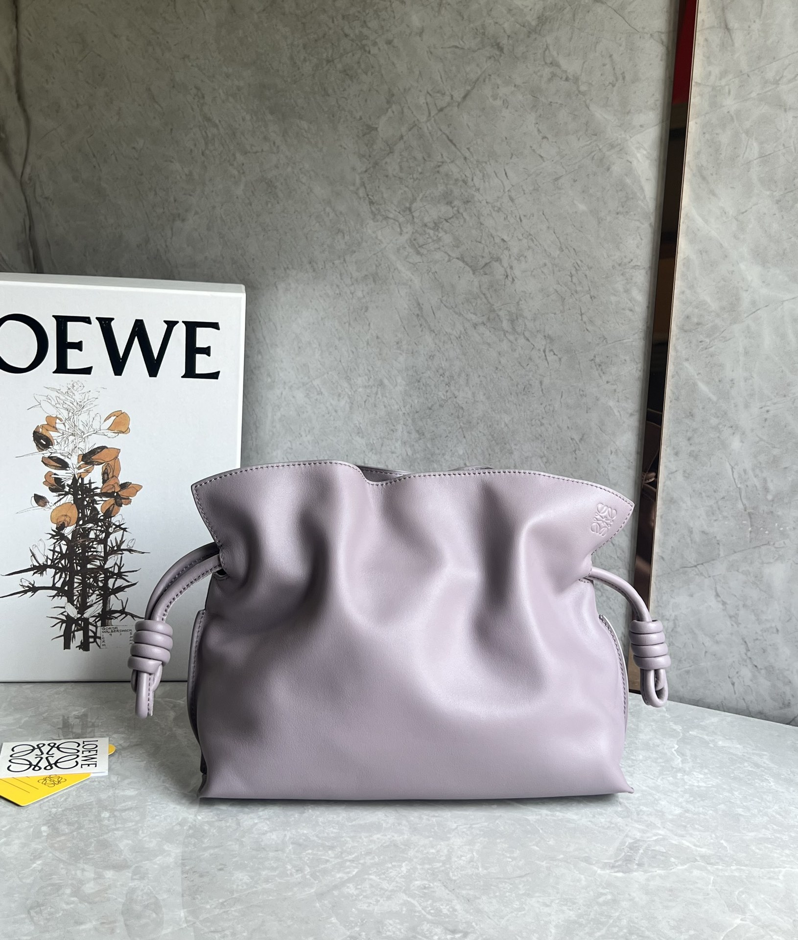 Loewe Medium Flamenco Clutch in Nappa Calfskin Light Purple